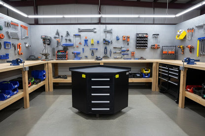 10 FT Heavy - Duty Steel Garage Tool Bench Work bench With 15/20/25/35 Drawers – Industrial Storage Table - with 30 Drawer Stainless Steel | Sold by Uncle Wiener's Wholesale
