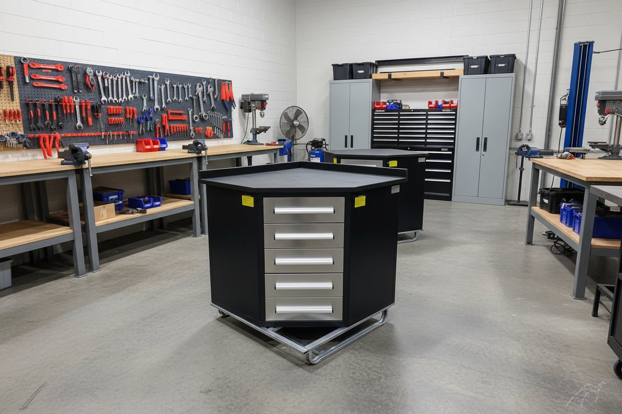 10 FT Heavy - Duty Steel Garage Tool Bench Work bench With 15/20/25/35 Drawers – Industrial Storage Table - with 3.5 ft Corner 5 Drawer Connector Bench Stainless | Sold by Uncle Wiener's Wholesale