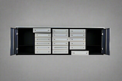 10 FT Heavy - Duty Steel Garage Tool Bench Work bench With 15/20/25/35 Drawers – Industrial Storage Table - with 3.5 ft Corner Connector Bench | Sold by Uncle Wiener's Wholesale