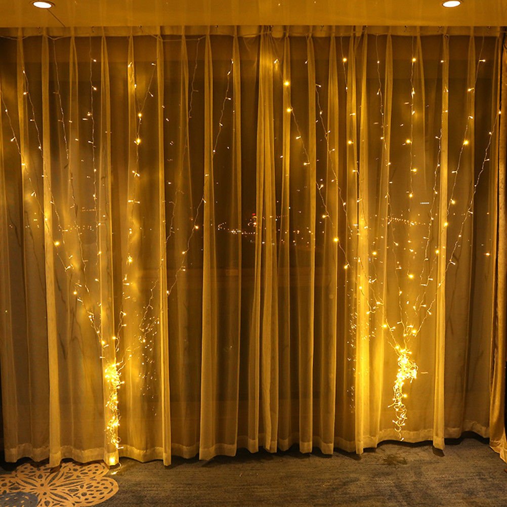 10 FT Wedding Curtain Fairy String LED Lights – Warm White, 8 Modes Decorative Lights WEDLF - with | Sold by Uncle Wiener's Wholesale