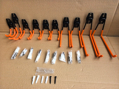 10 Pack Heavy - Duty Garage Wall Mount Storage Hooks with PVC Coating – Rust - Resistant Tool Organizer WT21391 - with | Sold by Uncle Wiener's Wholesale