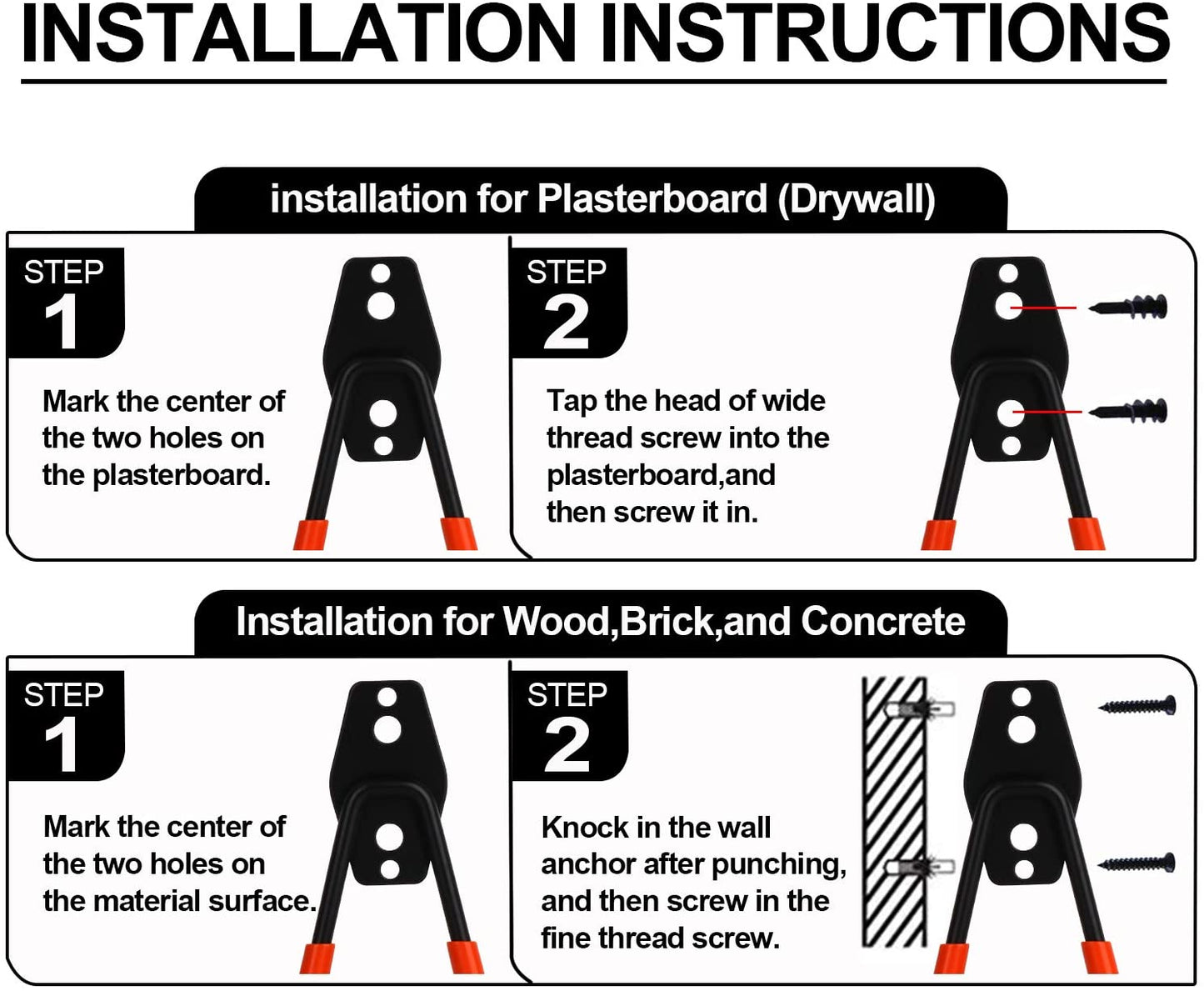 10 Pack Heavy - Duty Garage Wall Mount Storage Hooks with PVC Coating – Rust - Resistant Tool Organizer WT21391 - with | Sold by Uncle Wiener's Wholesale