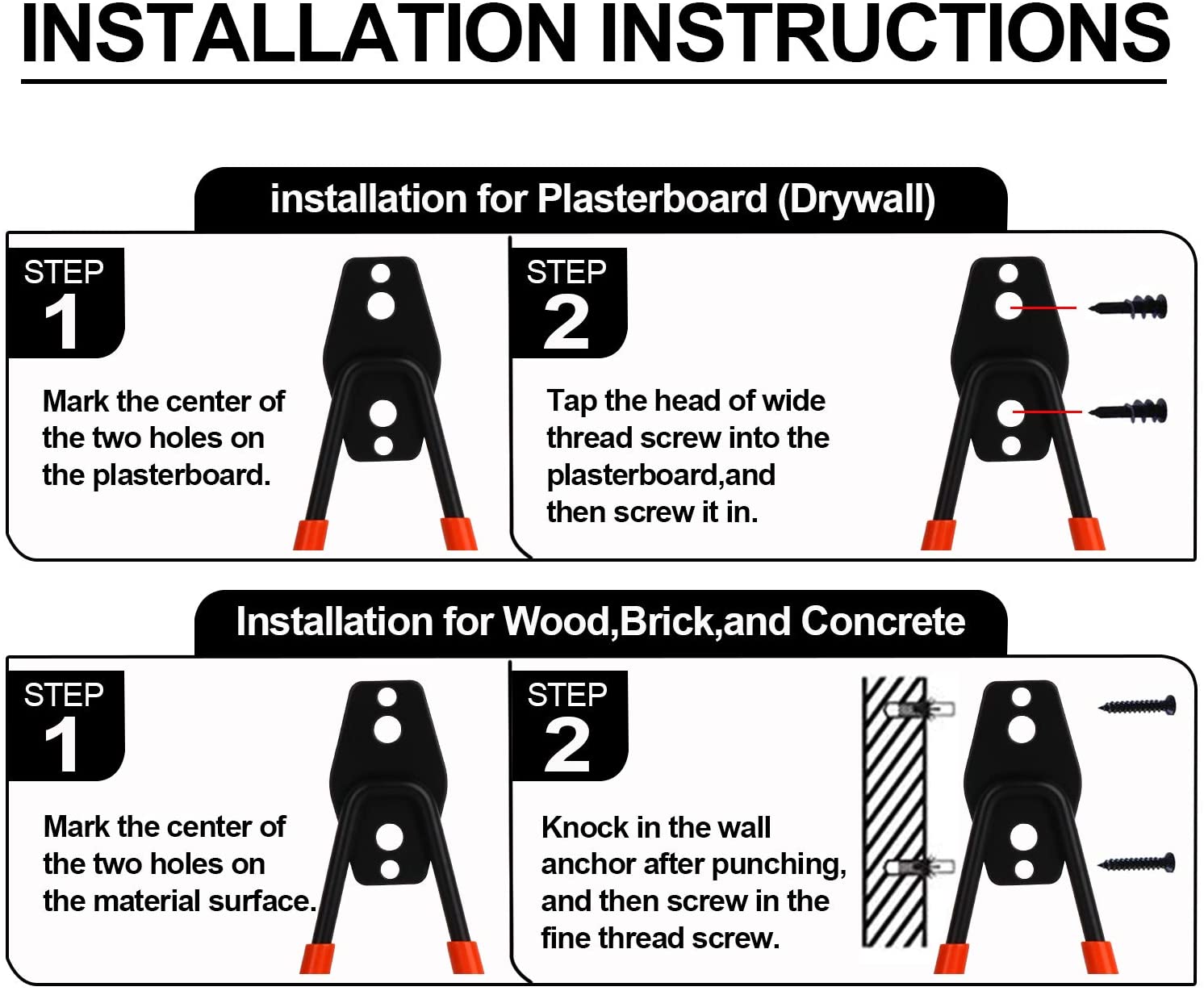 10 Pack Heavy - Duty Garage Wall Mount Storage Hooks with PVC Coating – Rust - Resistant Tool Organizer WT21391 - with | Sold by Uncle Wiener's Wholesale