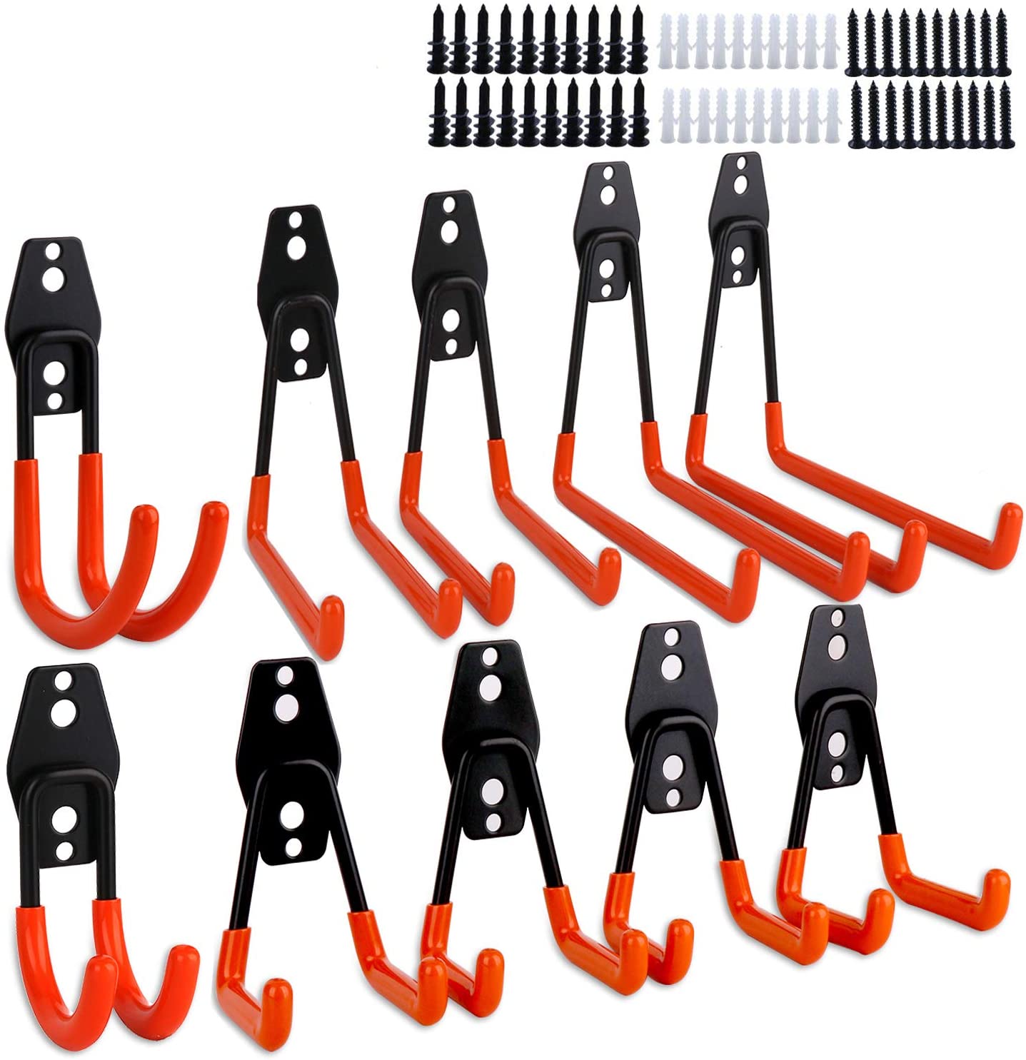 10 Pack Heavy - Duty Garage Wall Mount Storage Hooks with PVC Coating – Rust - Resistant Tool Organizer WT21391 - with | Sold by Uncle Wiener's Wholesale