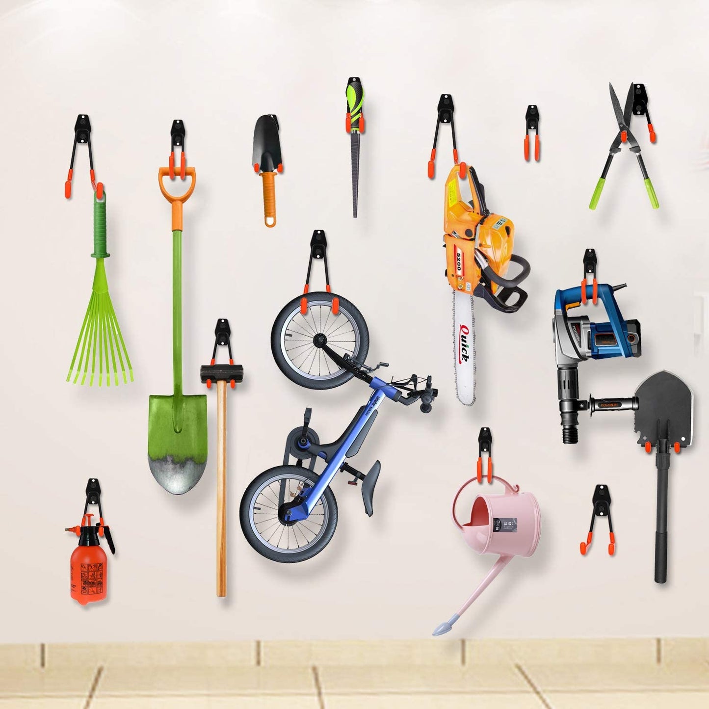 10 Pack Heavy - Duty Garage Wall Mount Storage Hooks with PVC Coating – Rust - Resistant Tool Organizer WT21391 - with | Sold by Uncle Wiener's Wholesale