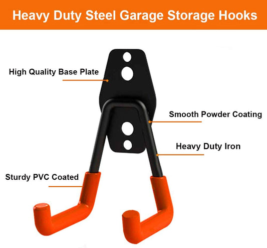 10 Pack Heavy - Duty Garage Wall Mount Storage Hooks with PVC Coating – Rust - Resistant Tool Organizer WT21391 - with | Sold by Uncle Wiener's Wholesale
