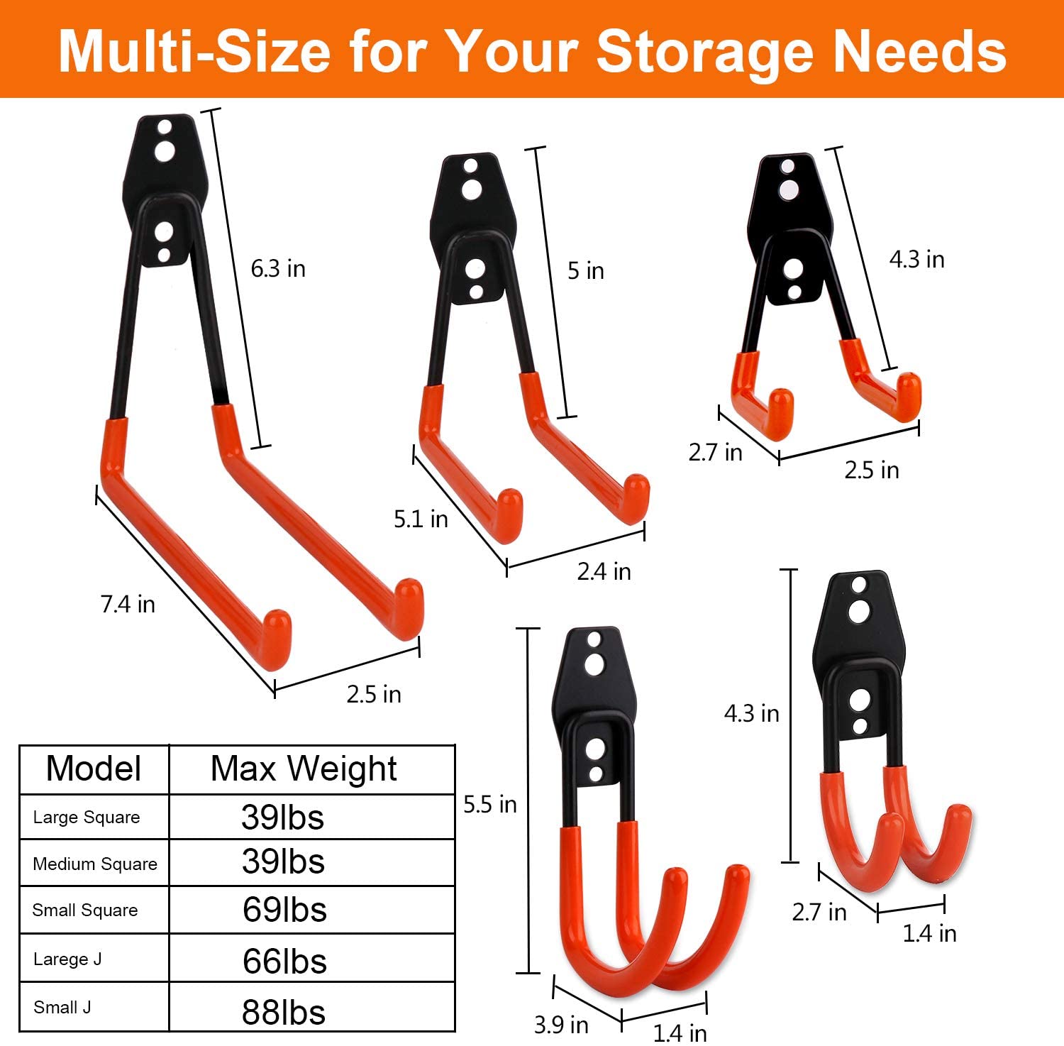 10 Pack Heavy - Duty Garage Wall Mount Storage Hooks with PVC Coating – Rust - Resistant Tool Organizer WT21391 - with | Sold by Uncle Wiener's Wholesale