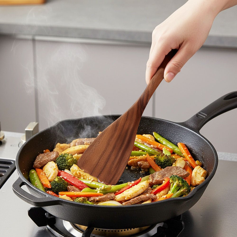 10 Piece Acacia Wood Kitchen Utensil Set Cooking Tools Non Stick Safe KA10P - with | Sold by Uncle Wiener's Wholesale