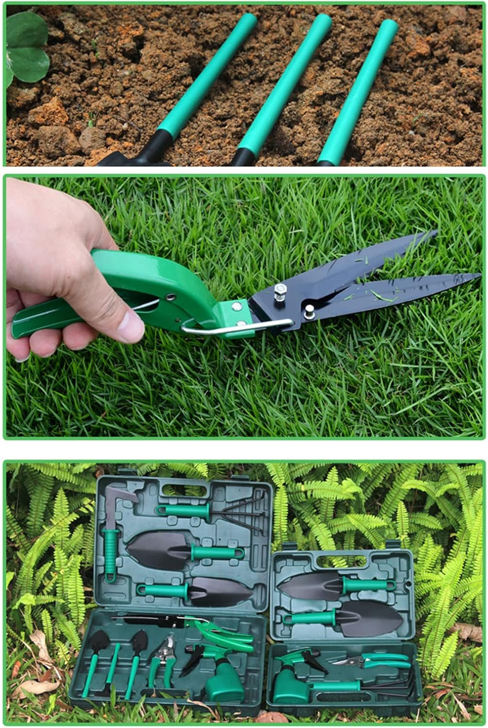 10 - Piece Gardening Tools Set with Carry Case – Green Garden Hand Tool Kit GTS10 - with | Sold by Uncle Wiener's Wholesale