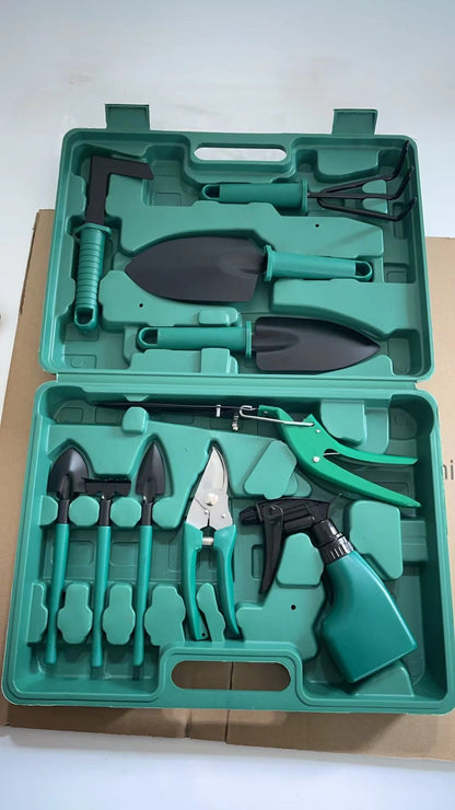 10 - Piece Gardening Tools Set with Carry Case – Green Garden Hand Tool Kit GTS10 - with | Sold by Uncle Wiener's Wholesale