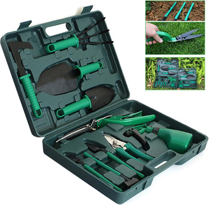 10 - Piece Gardening Tools Set with Carry Case – Green Garden Hand Tool Kit GTS10 - with | Sold by Uncle Wiener's Wholesale