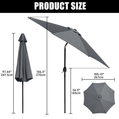 10′ Solar LED Market Patio Umbrella with Tilt & Crank 24 LED Lights - with Navy Blue | Sold by Uncle Wiener's Wholesale