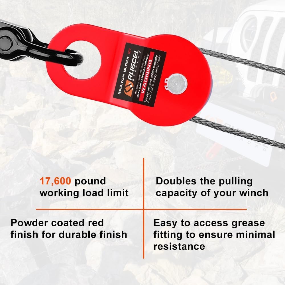 10 Ton Heavy-Duty Recovery Winch Snatch Block 22,000 lb Off-Road Towing Pulley for Truck, ATV, UTV & Tractor SB2210 - with | Sold by Uncle Wiener's Wholesale