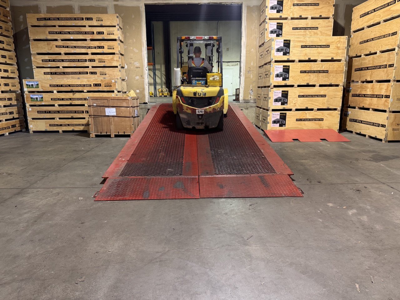 10' x 25' Steel Loading Dock Ramp – 50,000 LB Capacity with Adjustable Height | Model 4121221 - with | Sold by Uncle Wiener's Wholesale