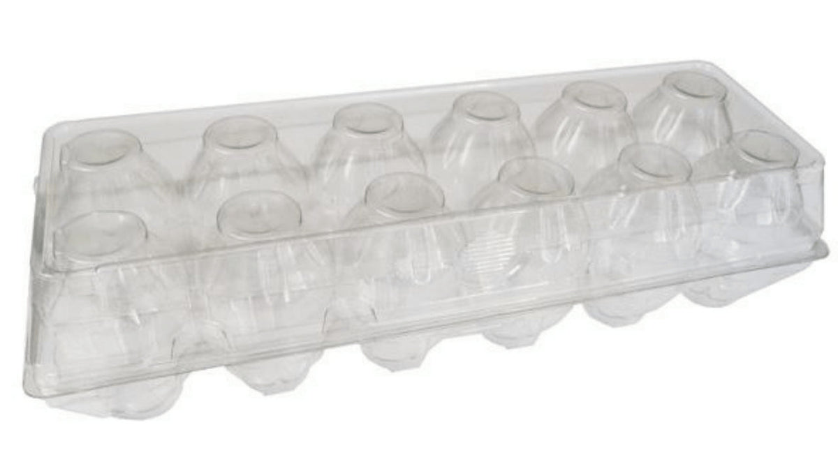 100-Pack Clear Plastic 12-Egg Cartons Flat Top One Dozen Egg Holder Containers for Farm, Market &amp; Home Use EGG100 - with | Sold by Uncle Wiener's Wholesale