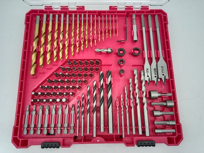 100-Piece Drill Bit, Screwdriver Bit, Nut Driver, Hole Saw &amp; Tool Accessory Set DB100 - with | Sold by Uncle Wiener's Wholesale