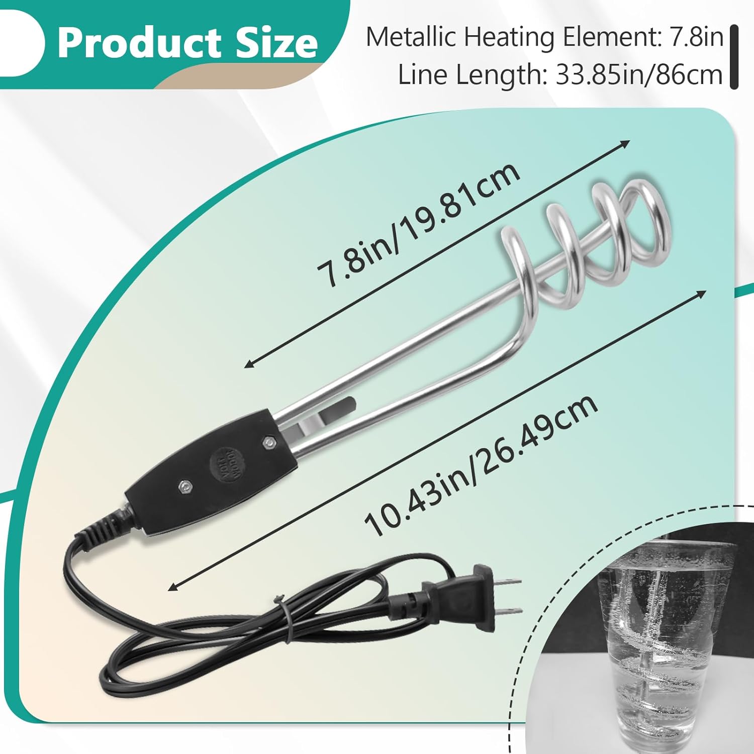 1000W 110V Immersion Water Heater 10 Inch Portable Electric Water Heater for Buckets and Containers WH1010S - with | Sold by Uncle Wiener's Wholesale