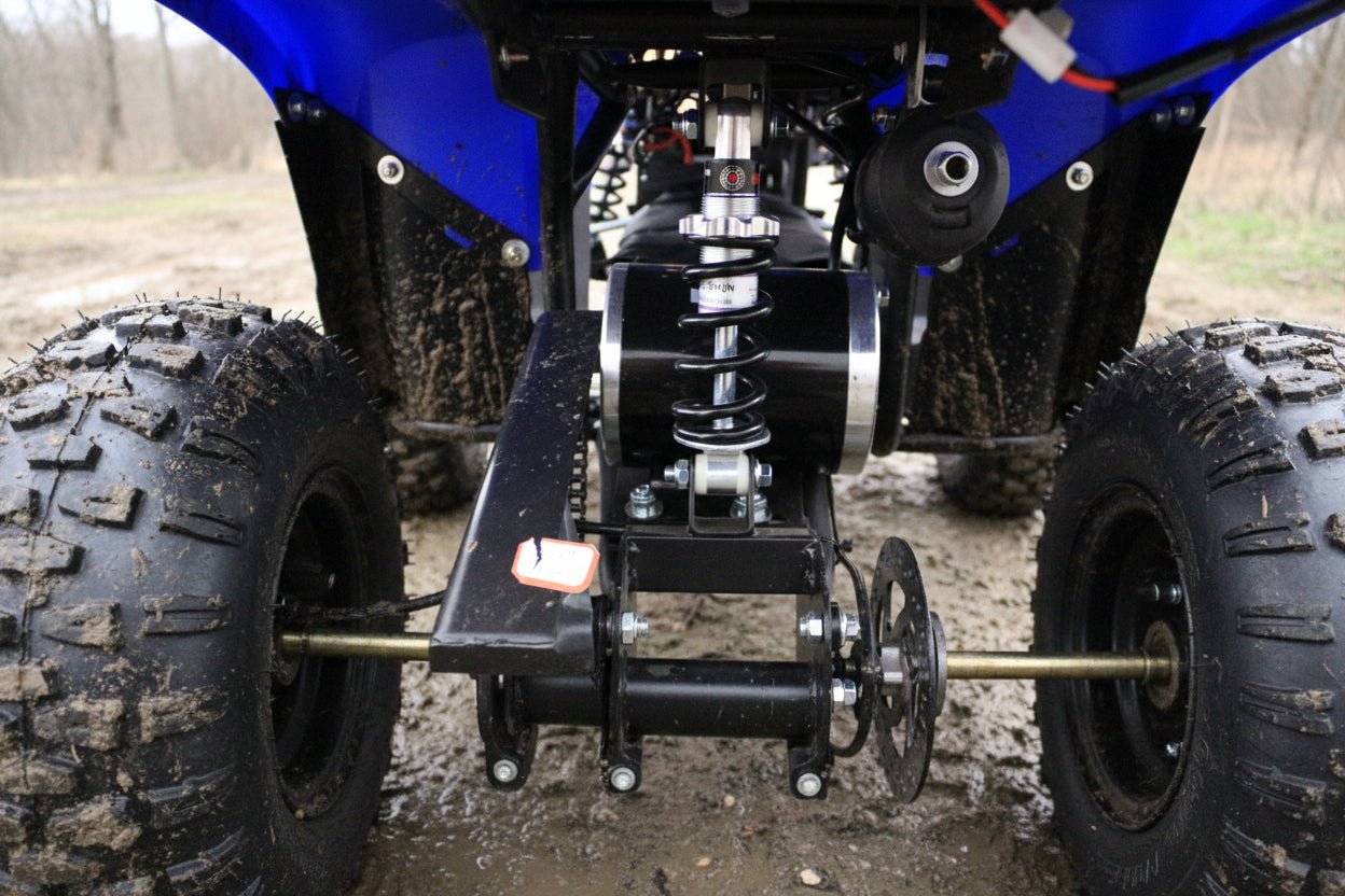1000W Kids Electric ATV – 36V Battery, Disc Brakes, Forward/Reverse Gear, Big Tires – Blue & Black - with Blue | Sold by Uncle Wiener's Wholesale