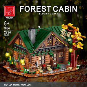 Block Building Set Forest Cabin City Cafe Hotel Modular Building Kits 1004