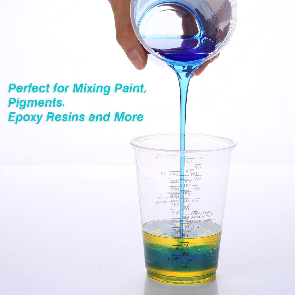100PCS 8oz Measuring Cups with Stir Sticks Epoxy Paint Mixing Kit S1354 - with | Sold by Uncle Wiener's Wholesale