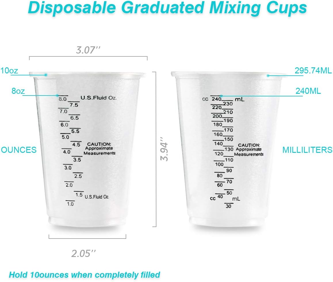 100PCS 8oz Measuring Cups with Stir Sticks Epoxy Paint Mixing Kit S1354 - with | Sold by Uncle Wiener's Wholesale