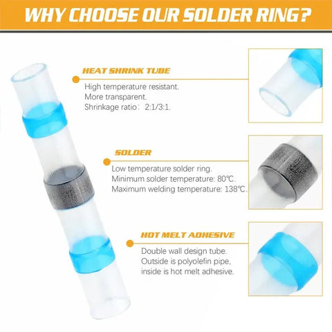 100pcs Heat Shrink Butt Wire Connectors Terminal Kit SDM030112 - with | Sold by Uncle Wiener's Wholesale