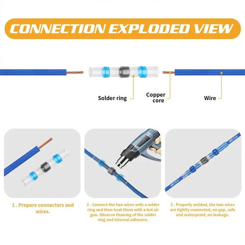 100pcs Heat Shrink Butt Wire Connectors Terminal Kit SDM030112 - with | Sold by Uncle Wiener's Wholesale