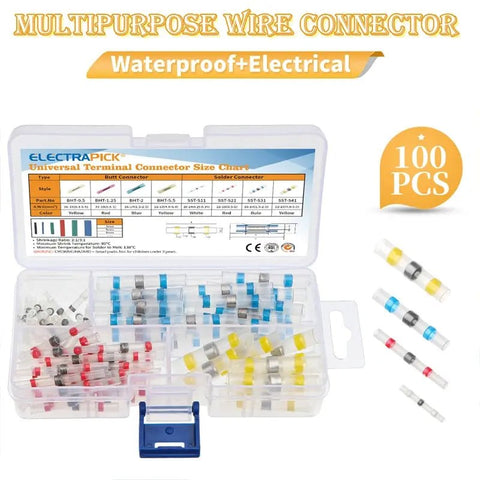 100pcs Heat Shrink Butt Wire Connectors Terminal Kit SDM030112 - with | Sold by Uncle Wiener's Wholesale