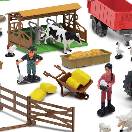 101-Piece Farm Building Set with Lights Sound & Button Battery EPT1077015 - with | Sold by Uncle Wiener's Wholesale