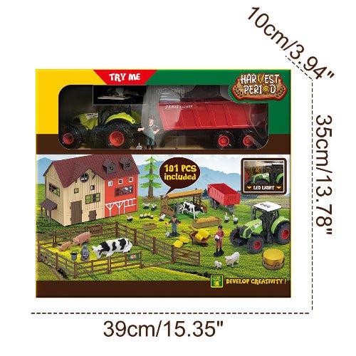 101-Piece Farm Building Set with Lights Sound & Button Battery EPT1077015 - with | Sold by Uncle Wiener's Wholesale
