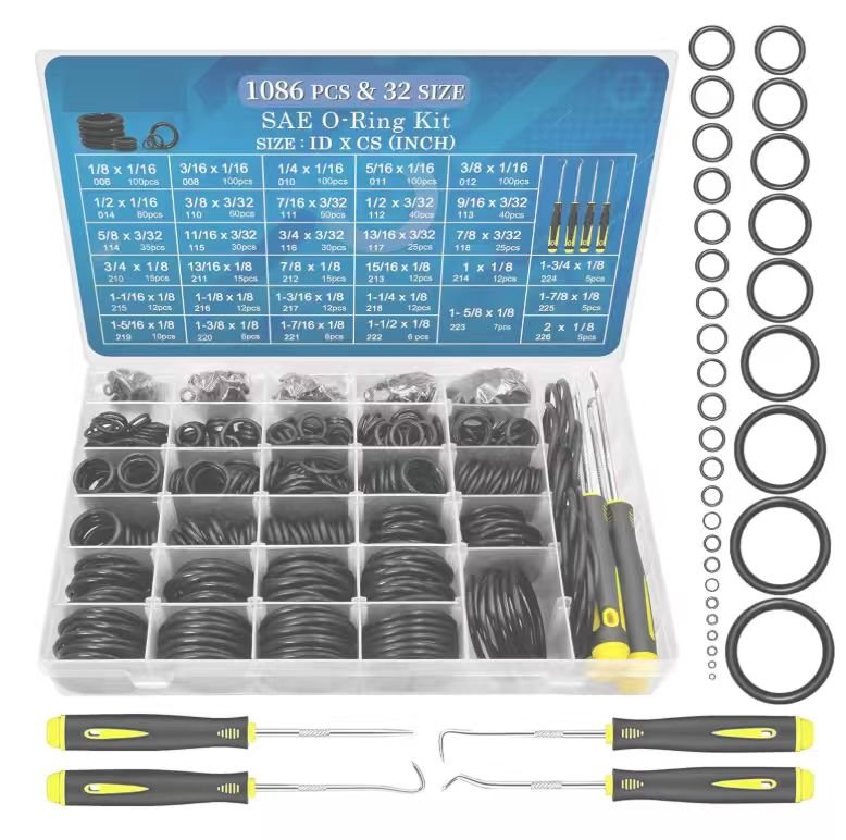 1086-Piece SAE O-Ring Assortment Kit 32 Sizes with Pick Tools JX65113 - with | Sold by Uncle Wiener's Wholesale