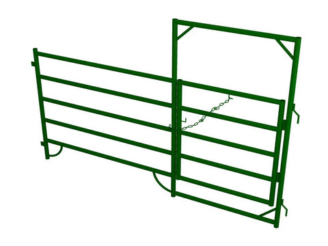 10FT & 12FT Heavy - Duty Steel Corral Panels – Livestock & Horse Fencing with Gate - Livestock Fencing Panel with 5FT x 9.5FT ENTRY CORRAL PANEL | Sold by Uncle Wiener's Wholesale