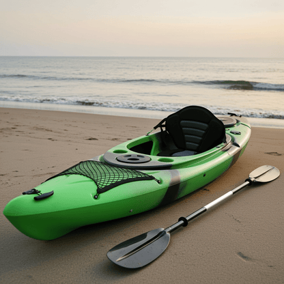 10FT Sit - In Kayak – Lightweight Recreational Kayak with Padded Seat & Paddles for Beginners - General Equipment with Green / Black | Sold by Uncle Wiener's Wholesale