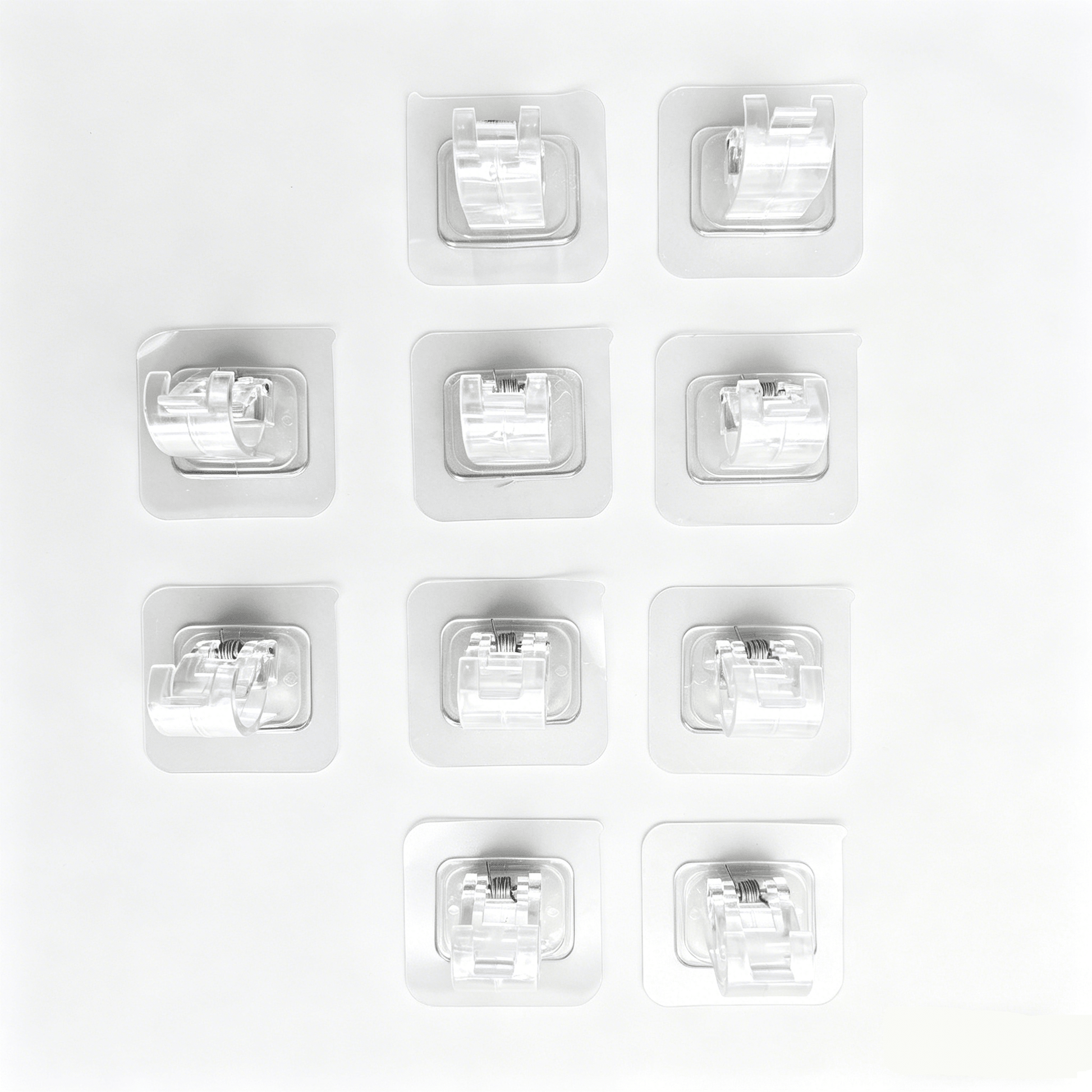 10PCS Self Adhesive Curtain Rod Brackets No Drill Curtain Holders Clear & Black RD1012 - with Clear | Sold by Uncle Wiener's Wholesale