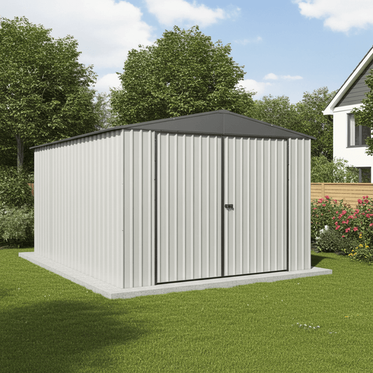 11' x 19' Metal Garage Sheds & Replacement Door Kits - Garden & Landscaping with 11x19 FT Cream Color G1119 | Sold by Uncle Wiener's Wholesale