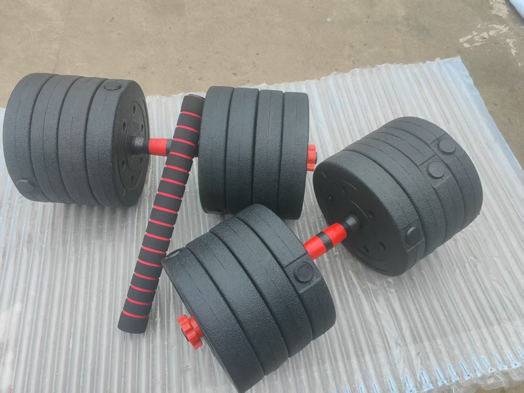 110 LB 2 - in - 1 Dumbbell & Barbell Set – Full - Body Workout Weights | Model DXYL02 - Home Gym Equipment with | Sold by Uncle Wiener's Wholesale