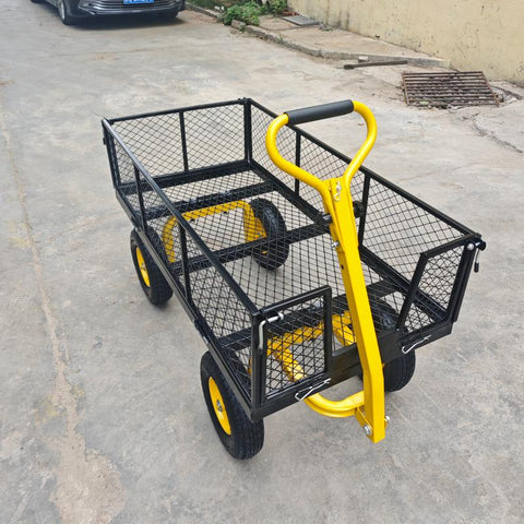 1100 lbs Capacity Garden Cart with Steel Mesh Sides &amp; 15" Pneumatic Tires – GC1380 - with | Sold by Uncle Wiener's Wholesale