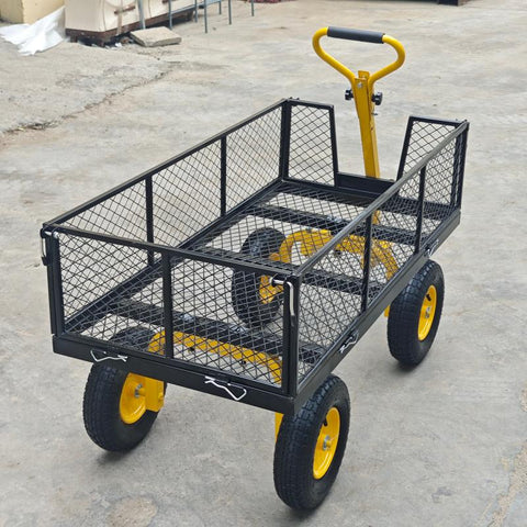 1100 lbs Capacity Garden Cart with Steel Mesh Sides &amp; 15" Pneumatic Tires – GC1380 - with | Sold by Uncle Wiener's Wholesale