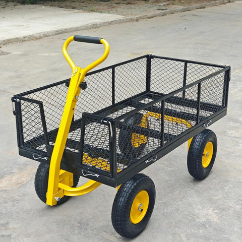 1100 lbs Capacity Garden Cart with Steel Mesh Sides &amp; 15" Pneumatic Tires – GC1380 - with | Sold by Uncle Wiener's Wholesale
