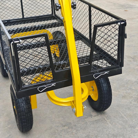 1100 lbs Capacity Garden Cart with Steel Mesh Sides &amp; 15" Pneumatic Tires – GC1380 - with | Sold by Uncle Wiener's Wholesale