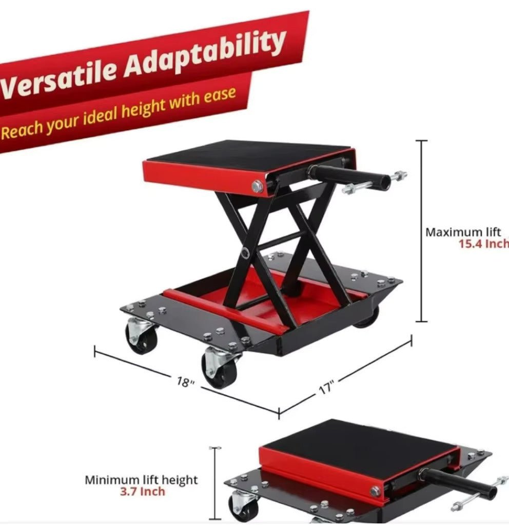 1100 LBS Motorcycle & ATV Scissor Lift Jack – Portable Center Crank Hoist with Wide Deck 250522B - with | Sold by Uncle Wiener's Wholesale