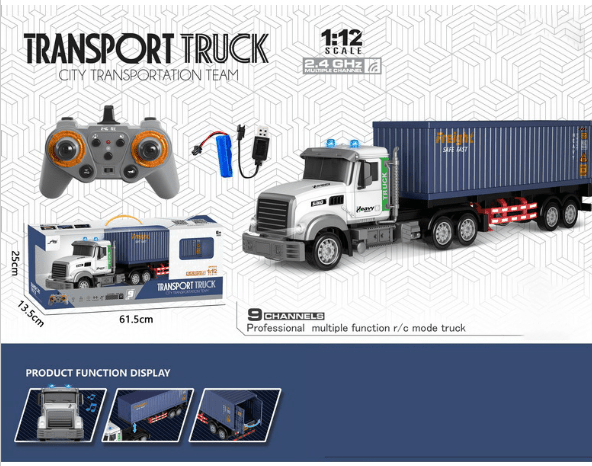 1:12 Scale RC Transport Truck – Professional 9 - Channel Remote Control Semi Trailer EPT1051518 - with | Sold by Uncle Wiener's Wholesale