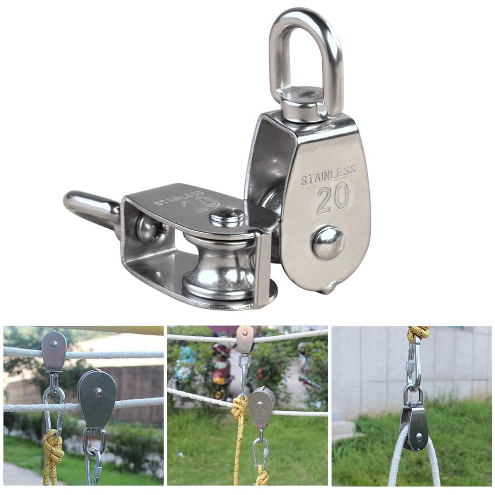 304 Stainless Steel Pulley Block Set M20 M25 M32 Single Wheel Wire Rope 113231