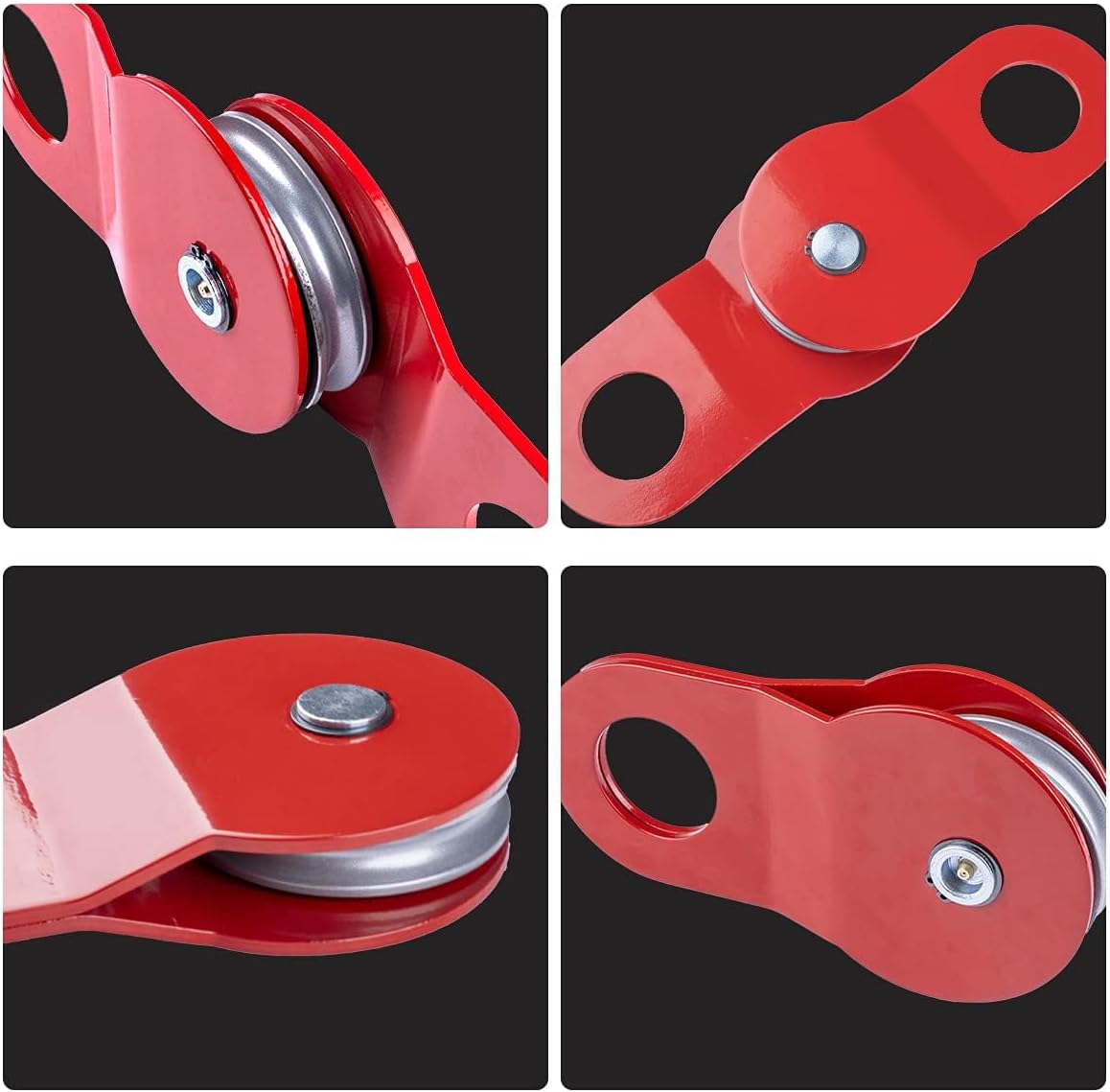 10 Ton (22000lb) Heavy Duty Snatch Block Pulley Recovery Winch Red Steel 113235