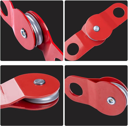 10 Ton (22000lb) Heavy Duty Snatch Block Pulley Recovery Winch Red Steel 113235