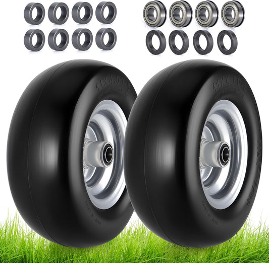 11x4.00 - 5 Lawn Mower Front Tires (2 - Pack) – Smooth - Rolling Tubeless Replacement for Riding Mowers T1140052PK - with | Sold by Uncle Wiener's Wholesale