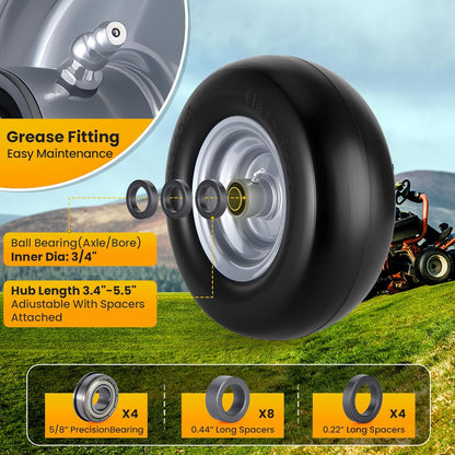 11x4.00 - 5 Lawn Mower Front Tires (2 - Pack) – Smooth - Rolling Tubeless Replacement for Riding Mowers T1140052PK - with | Sold by Uncle Wiener's Wholesale
