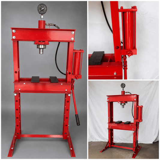 12 & 20 Ton Hydraulic Shop Press – Heavy - Duty Press with Gauge for Automotive & Metal Work - General Equipment with HX1200 12 TON | Sold by Uncle Wiener's Wholesale