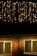 12 FT Hanging Icicle Curtain LED Lights – Outdoor Waterproof String Lights with 8 Modes (Warm White / RGB / Bright White) | 96OLL - with | Sold by Uncle Wiener's Wholesale