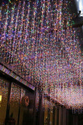 12 FT Hanging Icicle Curtain LED Lights – Outdoor Waterproof String Lights with 8 Modes (Warm White / RGB / Bright White) | 96OLL - with | Sold by Uncle Wiener's Wholesale
